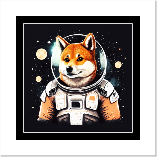 Shiba Inu Dog, Astronaut, Funny Dog Lover Wall Art by dukito